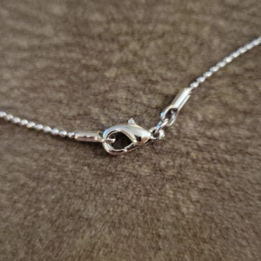 Silvertone Rhinestone Heart Coquette Pendant Chain Necklace - Picture 5 of 6